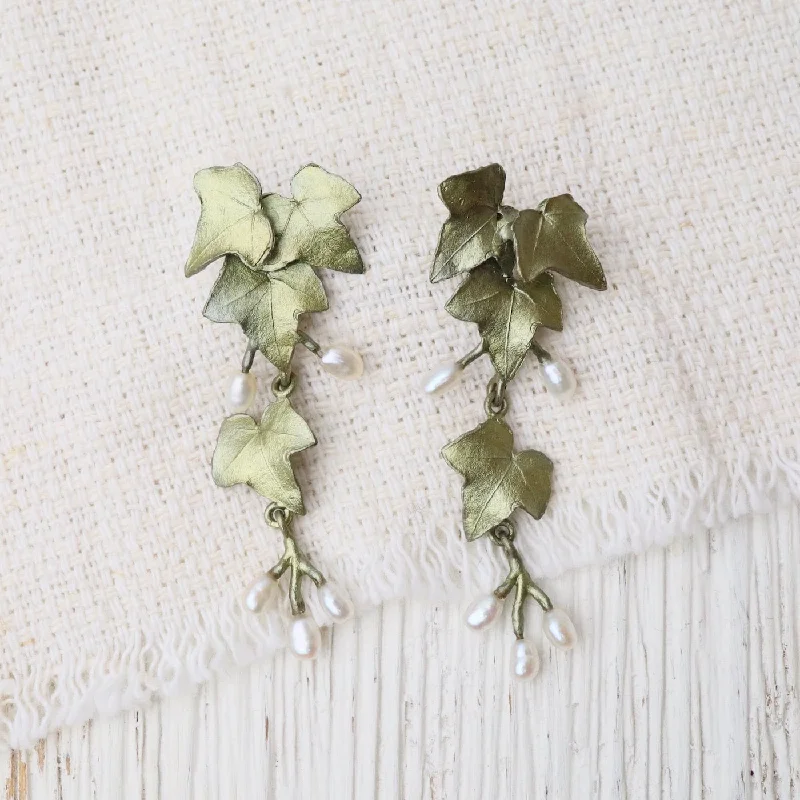 Elegant Dangle Earrings For Evening Wear-Ivy Statement Post Earrings