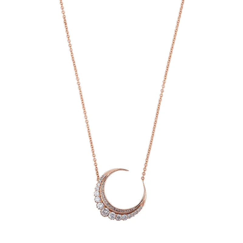 SMALL DIAMOND CRESCENT MOON NECKLACE