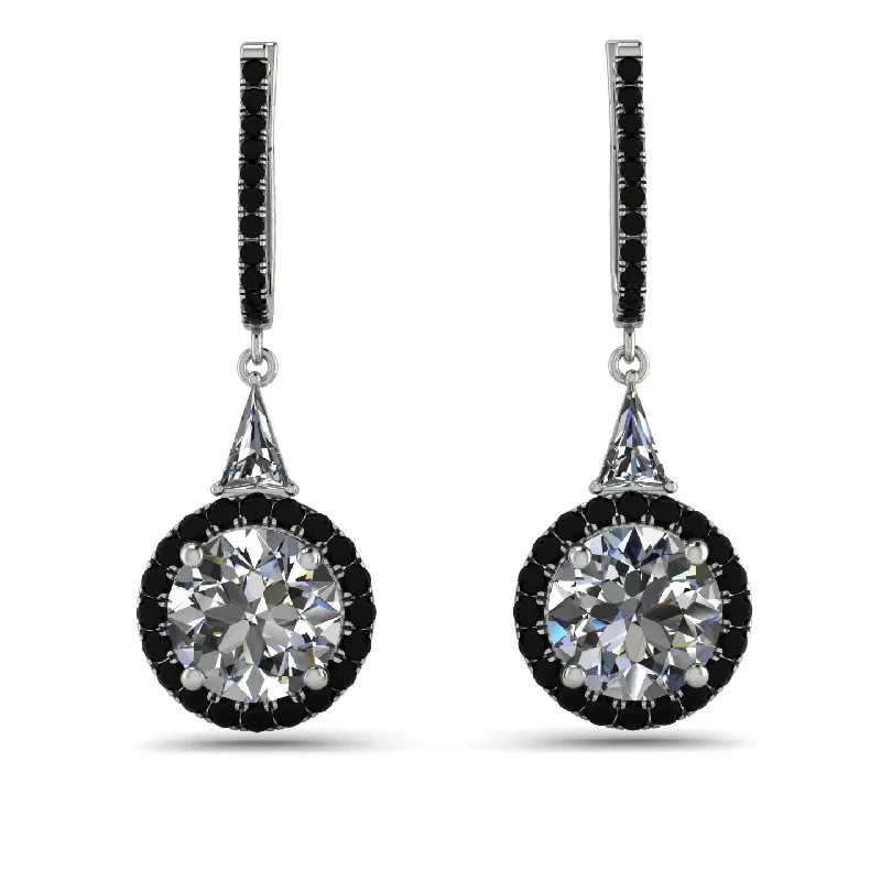 Colorful Gemstone Earrings For Bold Statements-Hidden Halo Diamond Earrings - Joanna No. 33