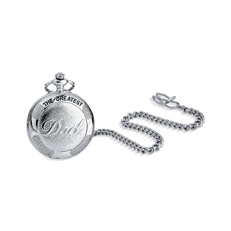 Durable Rubber Watches For Adventure Lovers-Retro Vintage Style Skeleton Pocket Watch for Dad with Chain Gold & Silver Finish