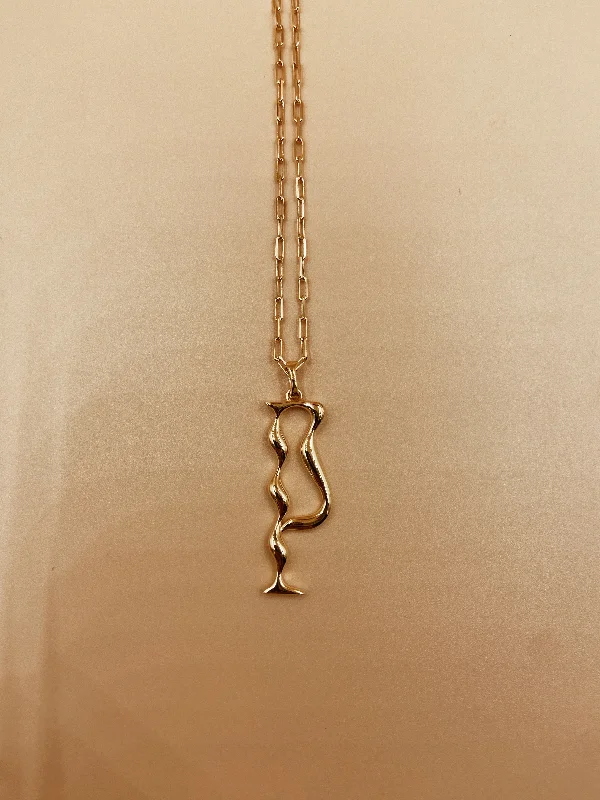 Letter P Necklace | 18kt Solid Gold