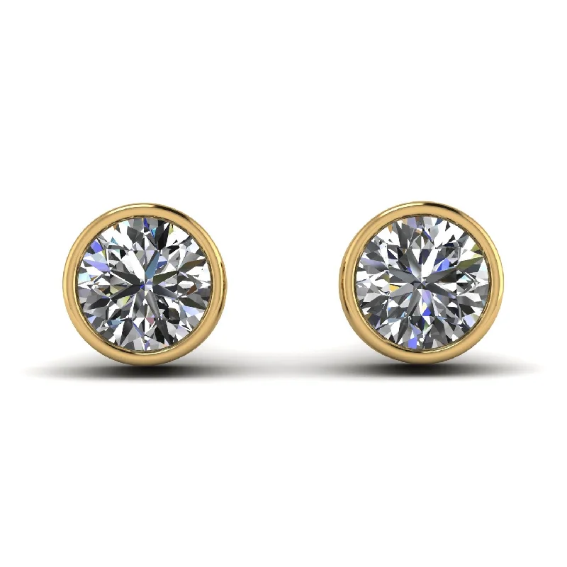 Timeless Hoop Earrings For Every Occasion-Bezel Stud Diamond Earrings - Royal No. 1