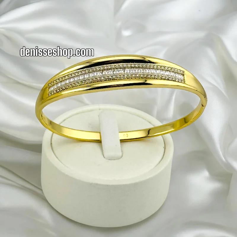 Trendy Leather Bangles For Casual Fashion-14K /WOMAN PLAIN BANGLE BRACELET BR568