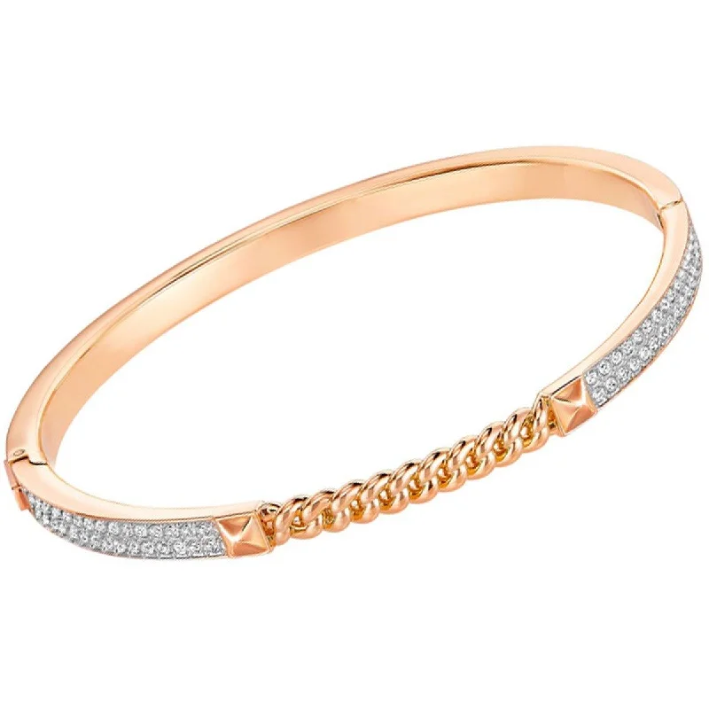 Boho Chic Bangles For Casual Glam-Swarovski Women's Bangle Bracelet - Fiction Rose Gold Plated with Crystals | 5230676