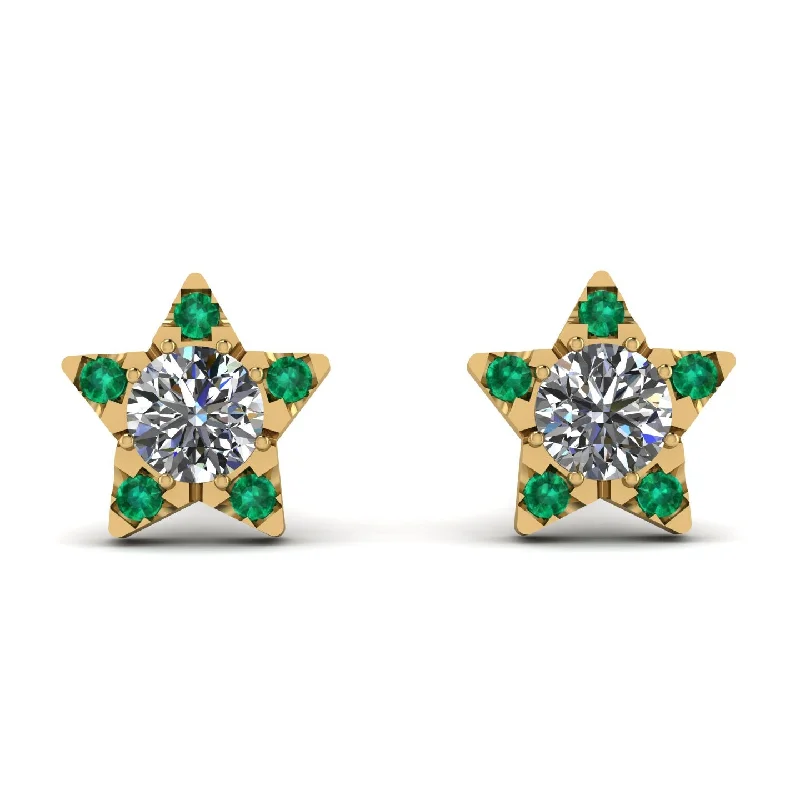 Handmade Earrings For Special Occasions-Star Halo Diamond Earrings - Zelda No. 16