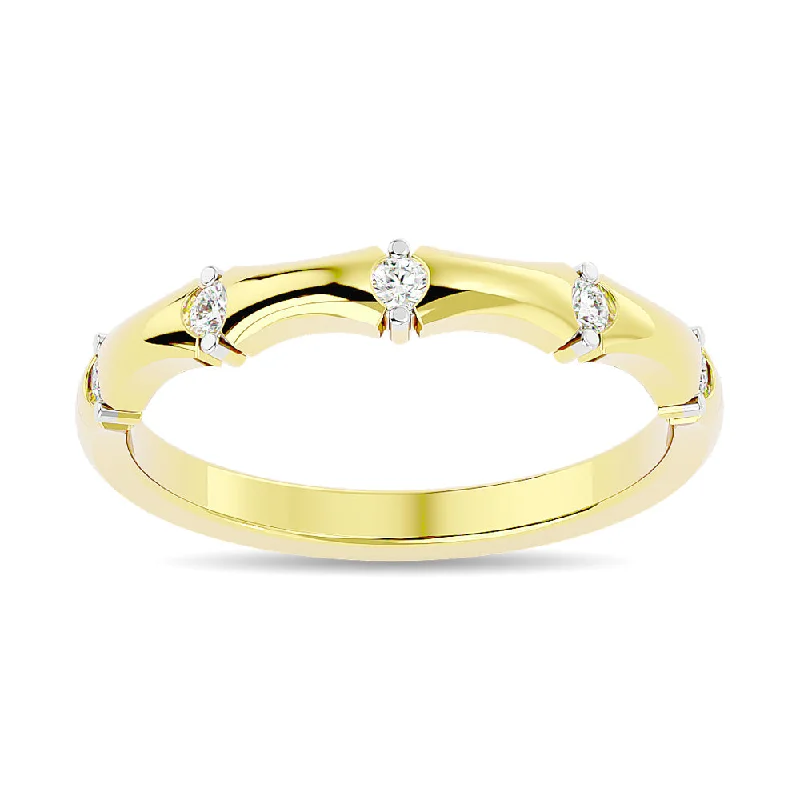 Stunning Gold Wedding Bands For Elegant Wear-Diamond 1/8 ct tw Stackable Anniversary Ring in 14K Yellow Gold