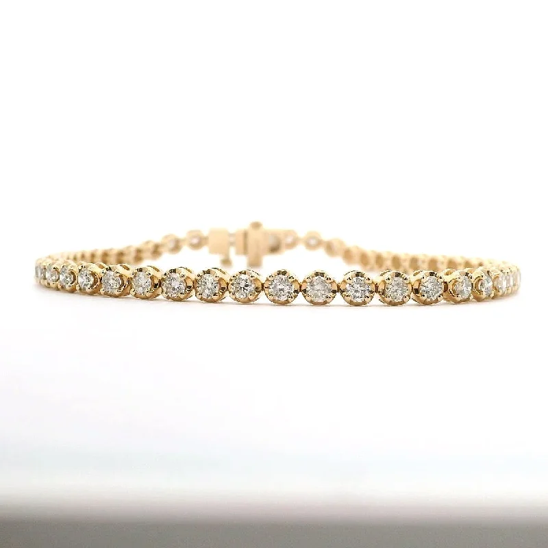 Stunning Black Gemstone Bracelets For Bold Glam-14K Yellow Gold Natural Diamond Tennis Bracelet