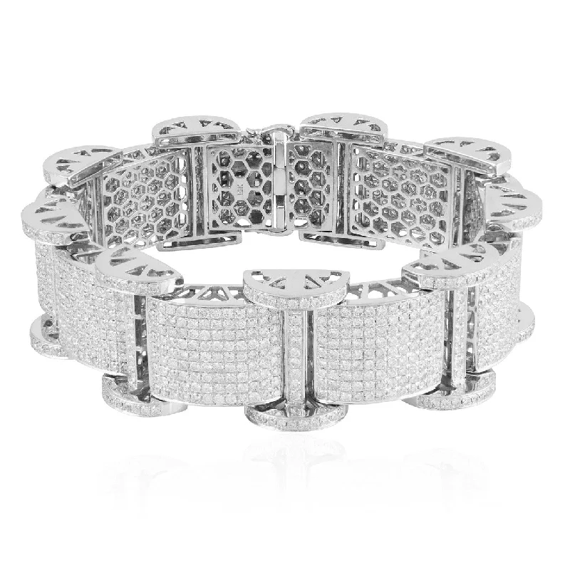 Timeless Adjustable Bracelets For Comfortable Wear-10k White Gold 19.5ct Diamond Bracelet