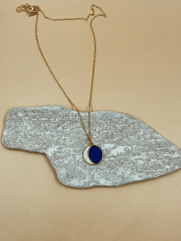 Big Night Of The Blue Moon Necklace | 18kt Solid Gold