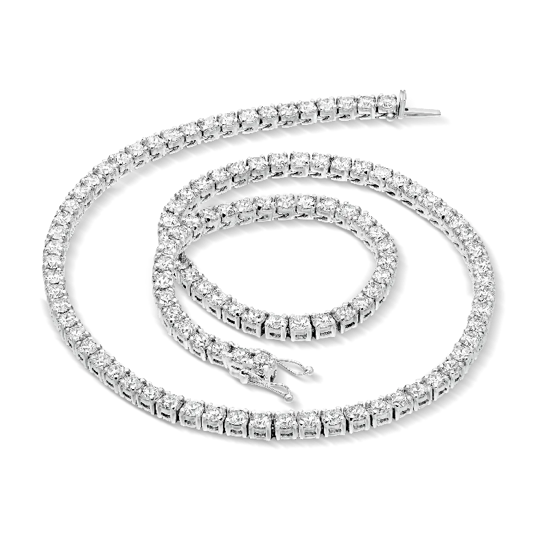 Ophelia 18ct White Gold Straight Claw Set Diamond Necklace