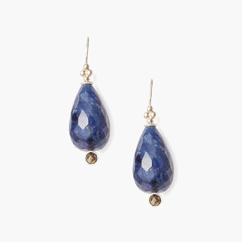 Elegant Crystal Drop Earrings For Glamorous Events-Classic Sodalite Drop Earrings