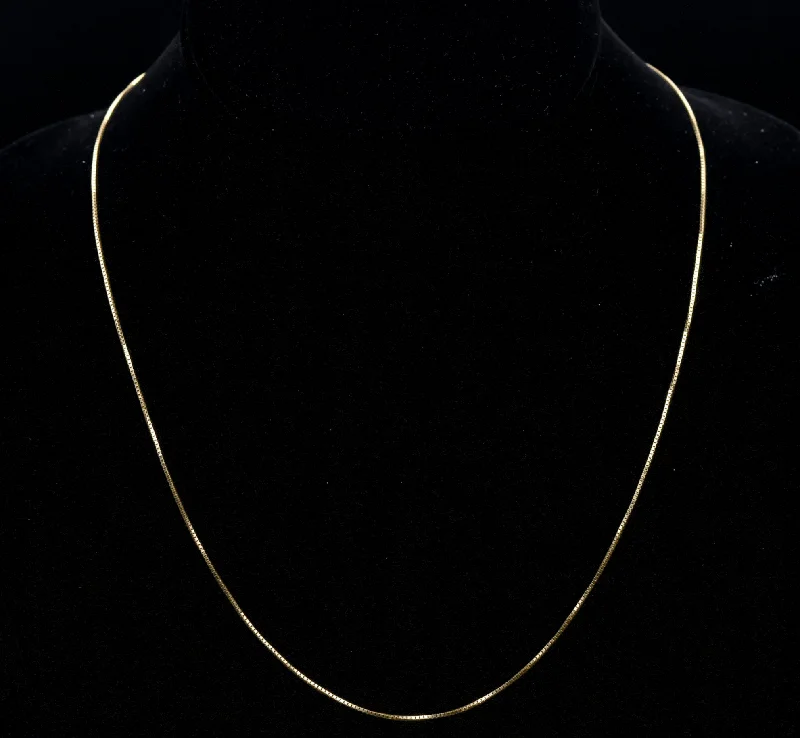 Vintage 14k Box Link Italian Chain Necklace - 18.75"