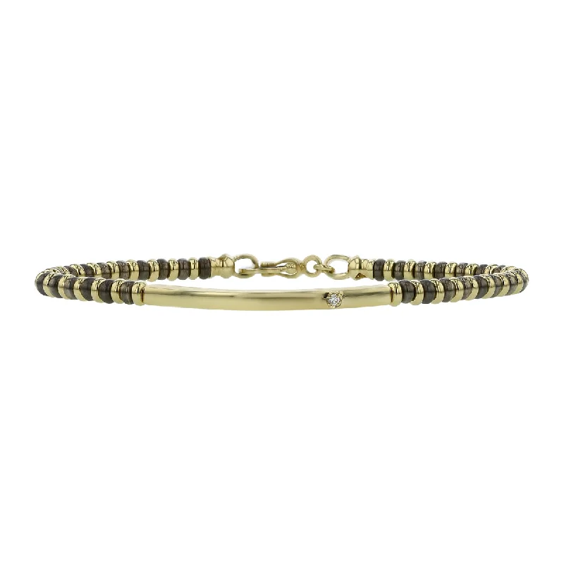 Beautiful Custom Gold Bracelets For Luxury Fashion-Diamond Bracelet in 14K Yellow Gold and Sterling Silver, 8in