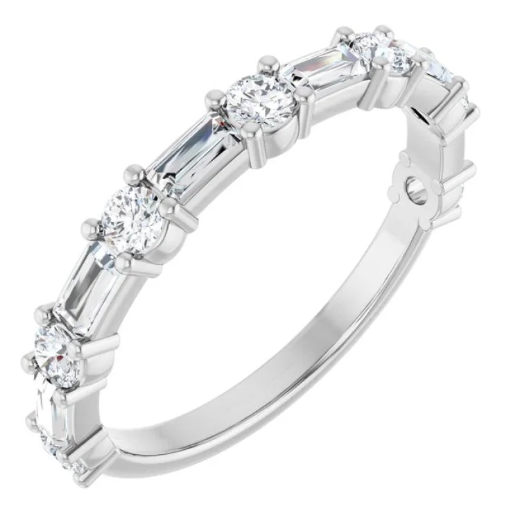 Gorgeous Gemstone Engagement Rings For Brides-Platinum 3/4 CTW Lab-Grown Diamond  Anniversary Band