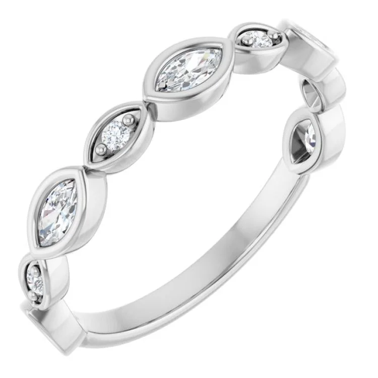 Timeless Gemstone Wedding Rings For Brides-Platinum 3/8 CTW Lab-Grown Diamond  Anniversary Band