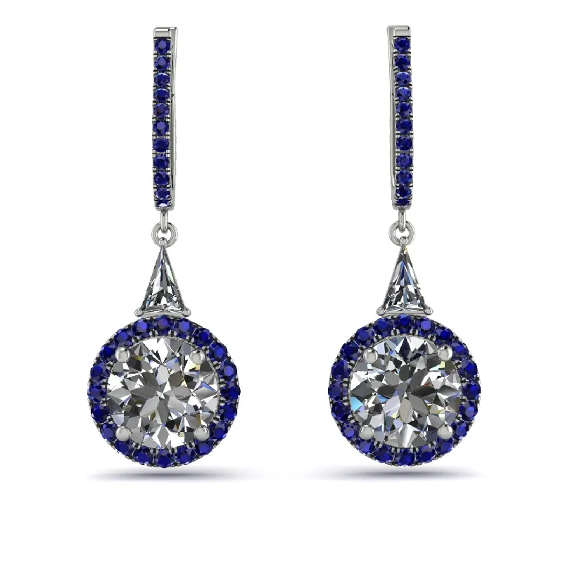 Chic Silver Earrings For Modern Appeal-Hidden Halo Diamond Earrings - Joanna No. 63