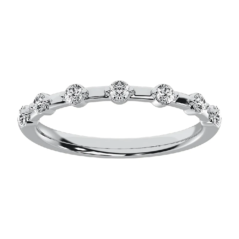 Elegant Diamond Rings For Wedding Day Glam-14K White Gold 1/5 CTW Diamond Stackable Band