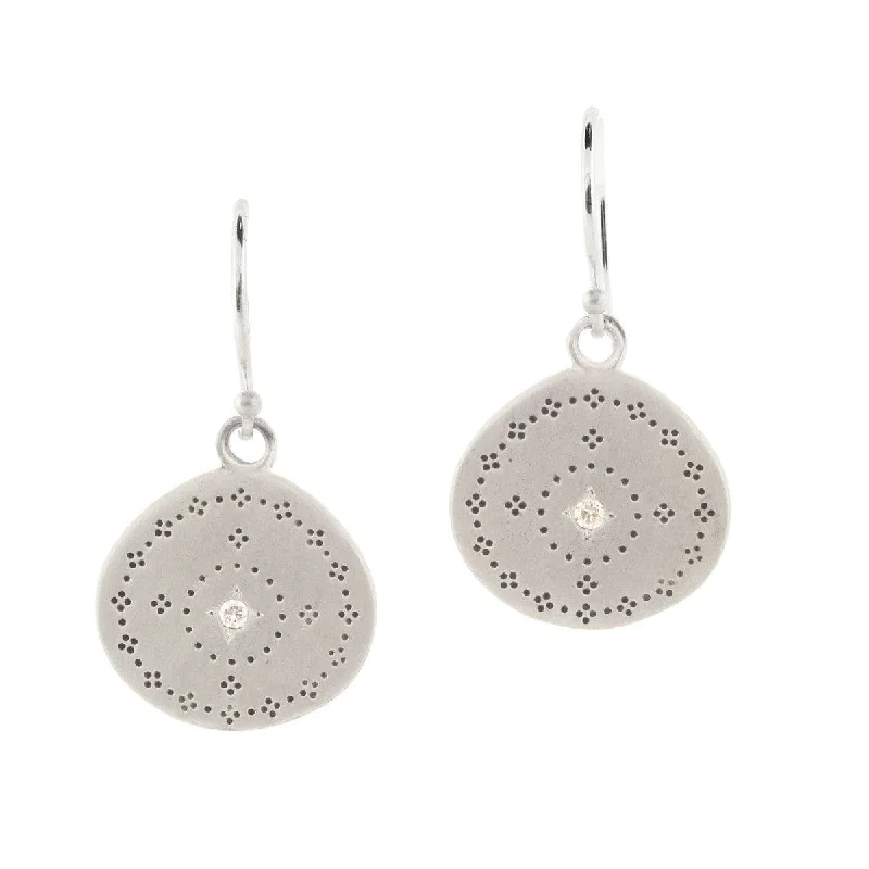 Simple Gold Earrings For Timeless Fashion-Silver Nostalgia Earrings in Diamond