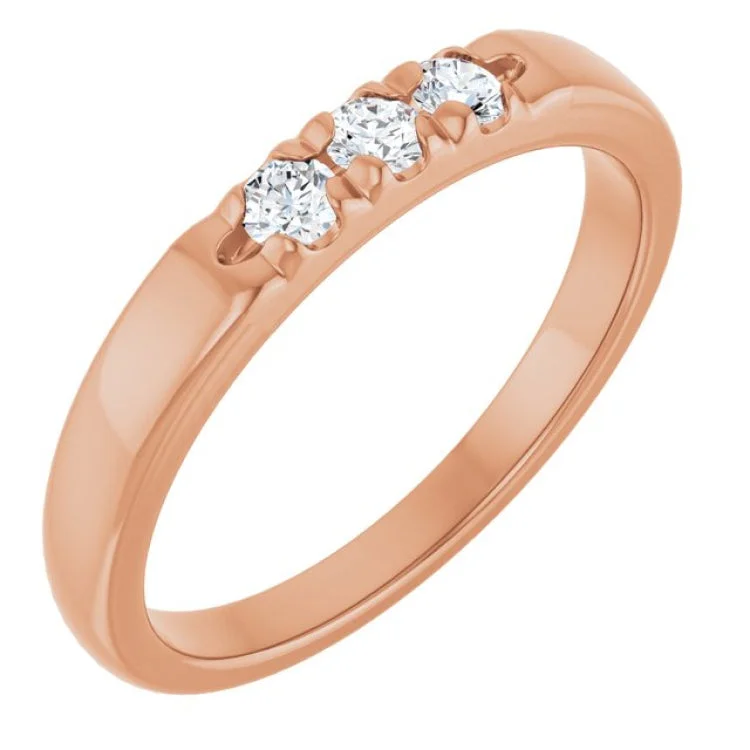 Luxury Wedding Rings For Elegant Weddings-14K Rose 1/5 CTW Lab-Grown Diamond  Anniversary Band