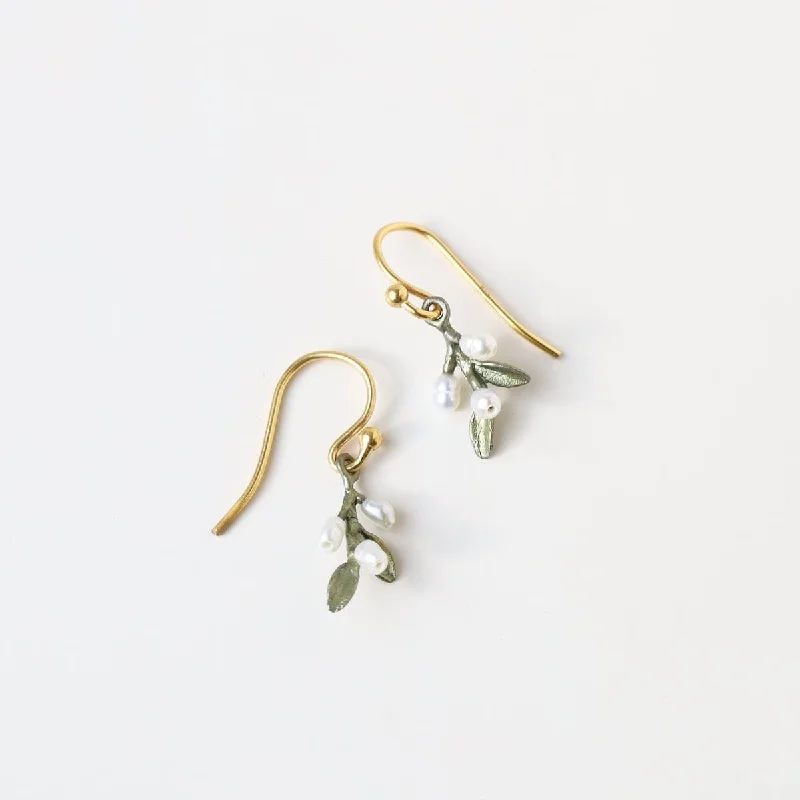 Beautiful Gold Earrings For Special Occasions-Flowering Thyme Dainty Wire Earrings