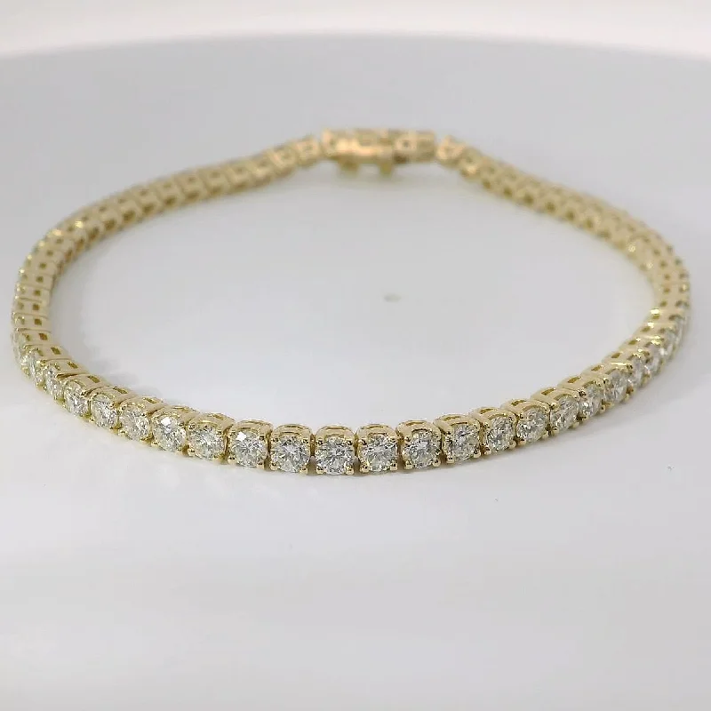 Sparkling Crystal Tennis Bracelets For Timeless Glam-14K Yellow Gold Diamond Line Bracelet