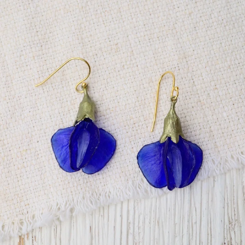 Colorful Drop Earrings For Fun Vibes-Blue False Indigo Earrings