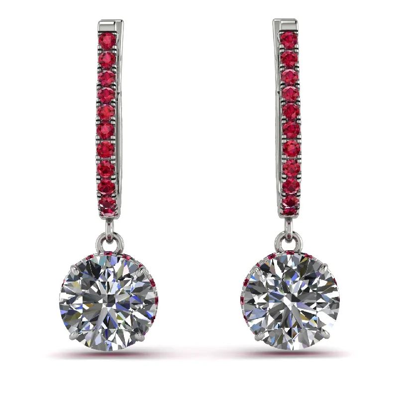 Personalized Earrings For Special Occasions-Diamond Dangle Earrings With Hidden Halo - Adaline No. 48