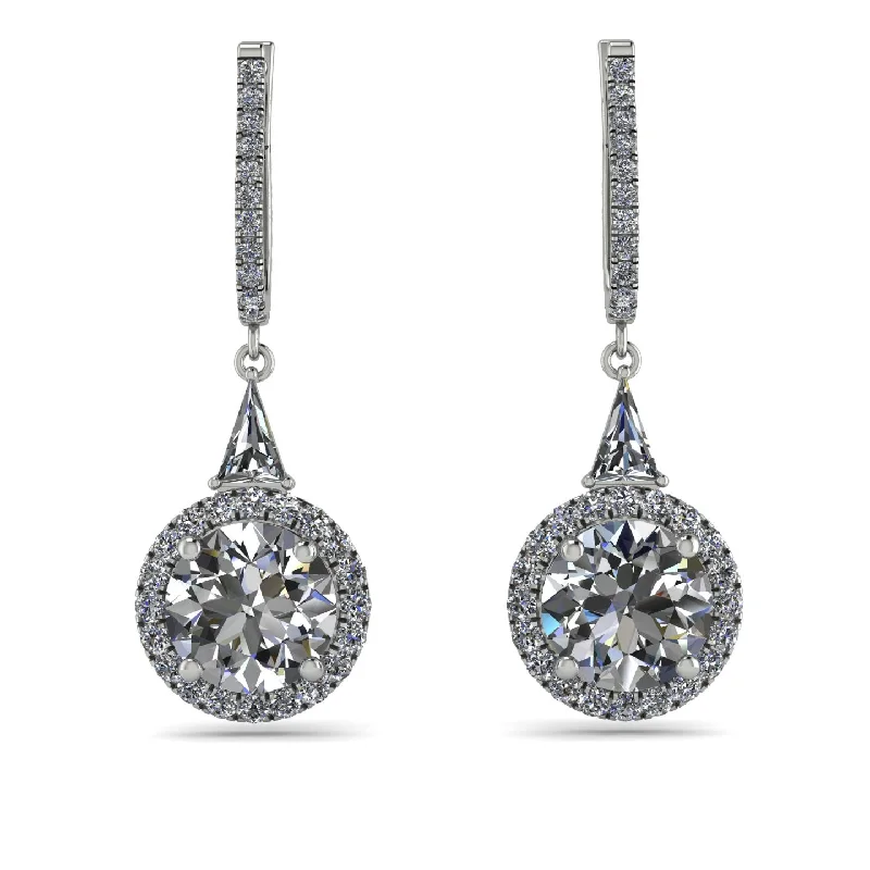 Trendy Gold Earrings For Bold Looks-Hidden Halo Diamond Earrings - Joanna No. 3