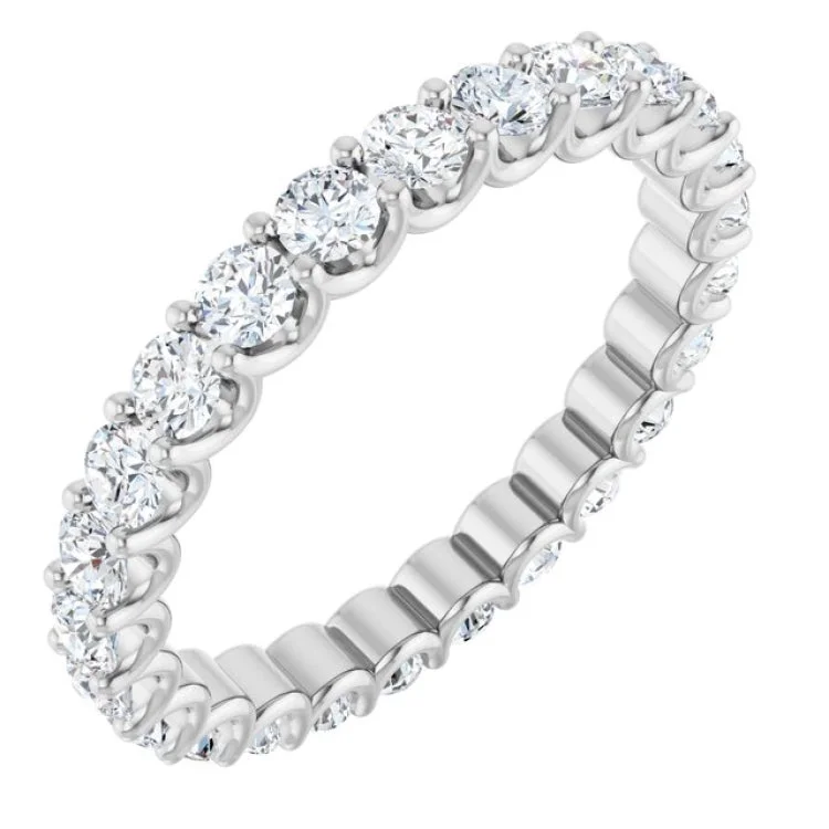 Unique Gemstone Wedding Bands For Brides-Platinum 1 3/8 CTW Lab-Grown Diamond  Eternity Band Size 6.5