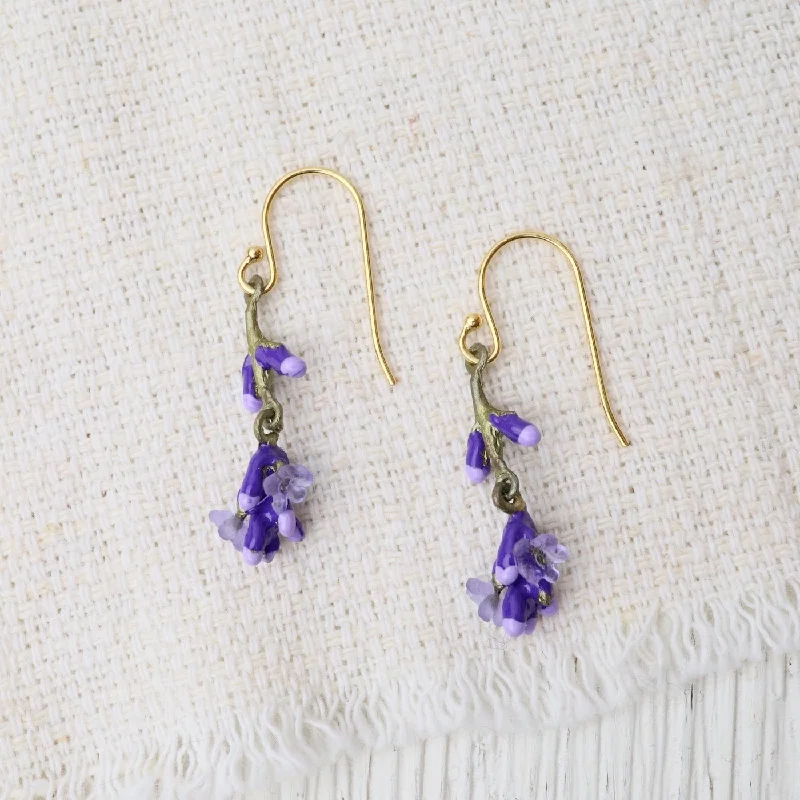 Custom Earrings For Personalized Jewelry-Lavender Wire Dangle Earrings