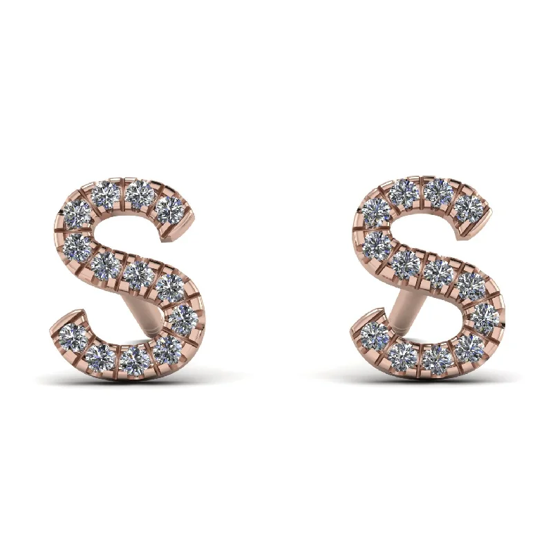 Trendy Gold Earrings For Bold Looks-Personalised Initial Diamond Earrings - Gloria No. 2