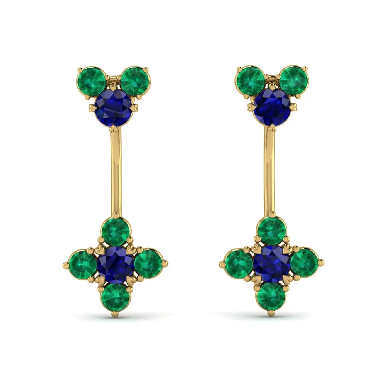 Classic Stud Earrings For Timeless Appeal-Hanging Sapphire Compass Earrings - Brittany No. 28