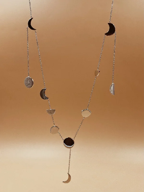 Phases Necklace In Silver Tone in Sterling Silver