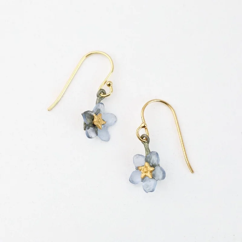 Eco-Friendly Earrings For Sustainable Fashion-Forget Me Not Flower Dangle Earrings