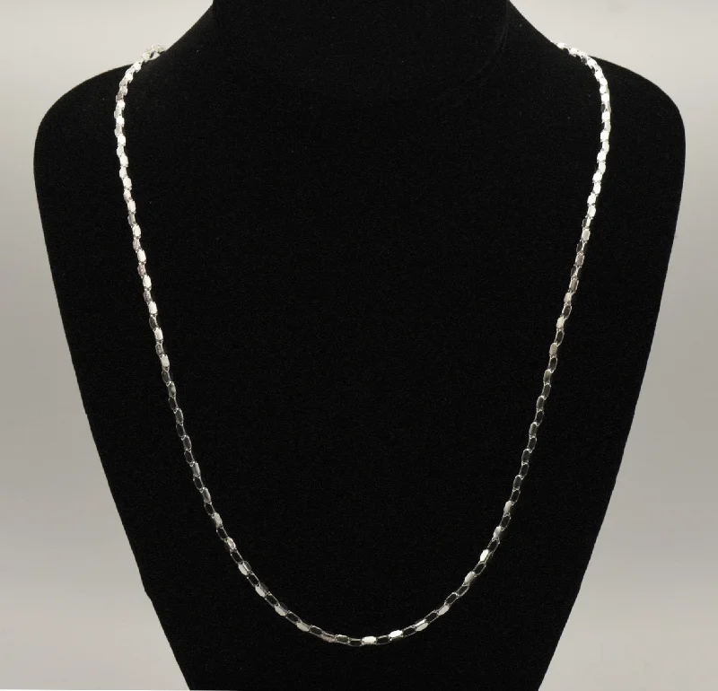 Milor - Vintage Italian 950 Silver Cubic Link Chain Necklace