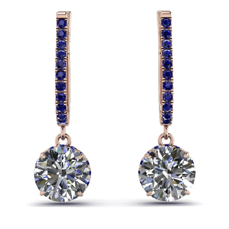 Beautiful Drop Earrings For Special Occasions-Diamond Dangle Earrings With Hidden Halo - Adaline No. 62