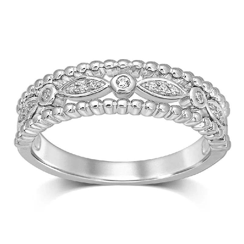 Timeless Gemstone Rings For Luxury Style-14K White Gold 1/20 CTW Diamond Band