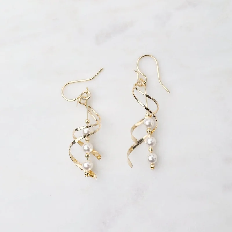 Unique Earrings For Creative Fashion-Gold Filled Double Spiral Earrings