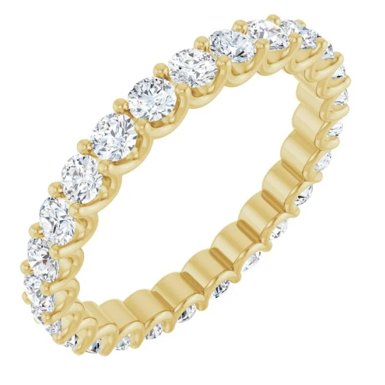 Classic Gold Wedding Rings For Lasting Love-14K Yellow 1 3/8 CTW Natural Diamond Eternity Band Size 6