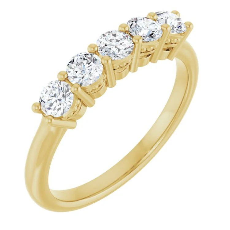 Sparkling Wedding Bands For Fashion-Forward Brides-14K Yellow 1/2 CTW Lab-Grown Diamond  Anniversary Band