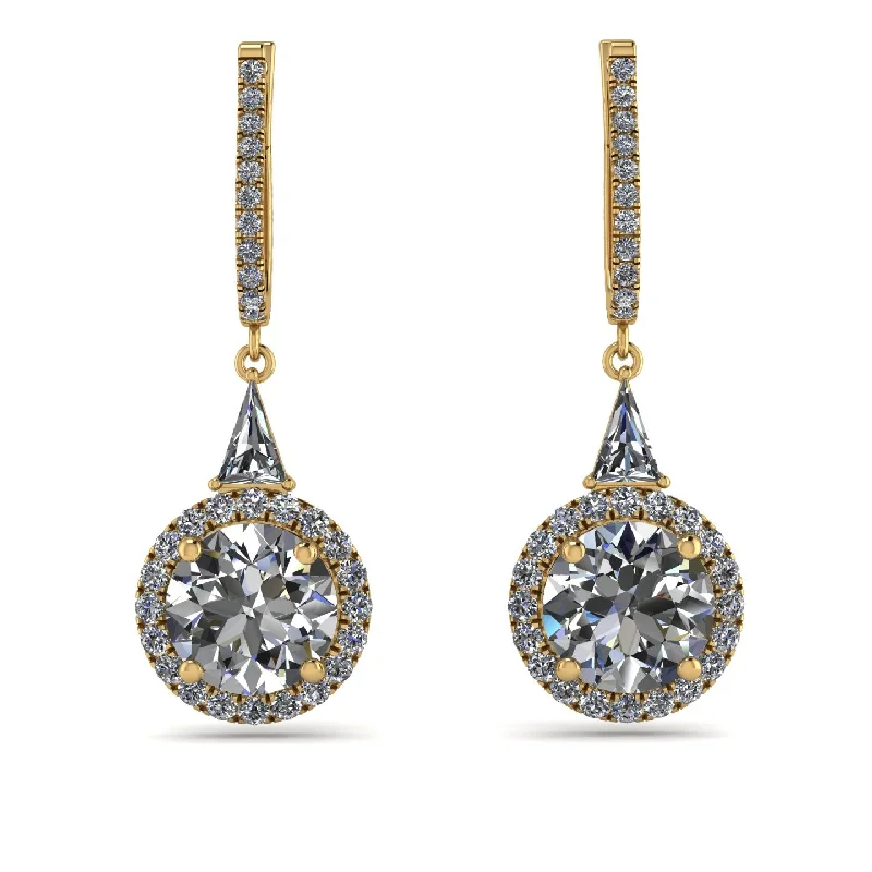 Luxurious Earrings For Elegant Events-Hidden Halo Diamond Earrings - Joanna No. 1