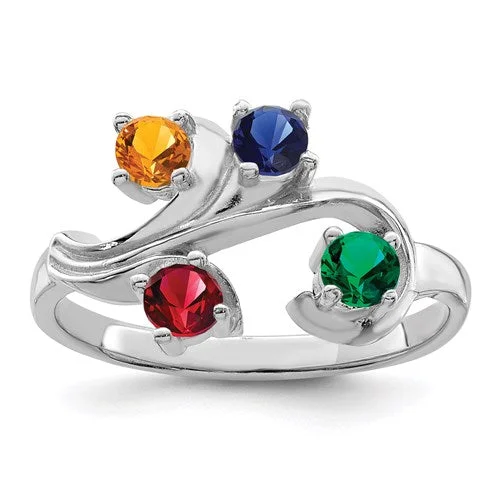 Stunning Opal Rings For Elegant Appeal-Birthstone Fleur Mother's Family Birthstone Ring