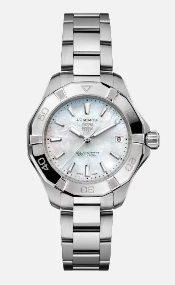 Stunning Women’s Watches With Gemstone Features-TAG Heuer Aquaracer Professional 200 Solargraph