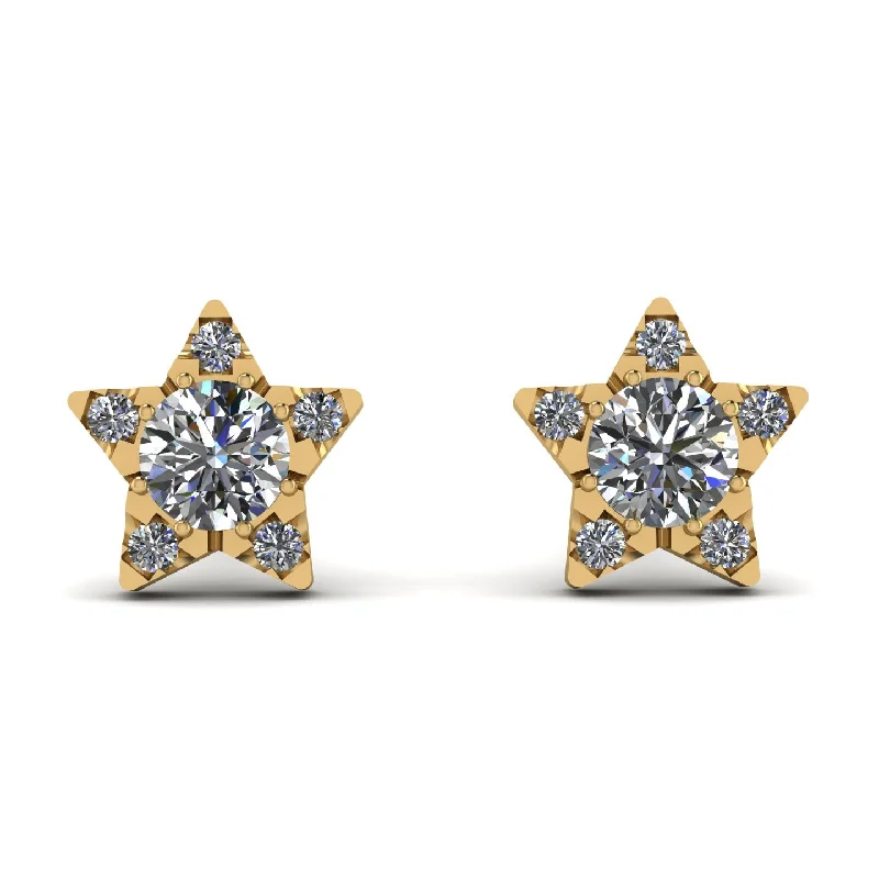 Personalized Drop Earrings For Custom Gifts-Star Halo Diamond Earrings - Zelda No. 1