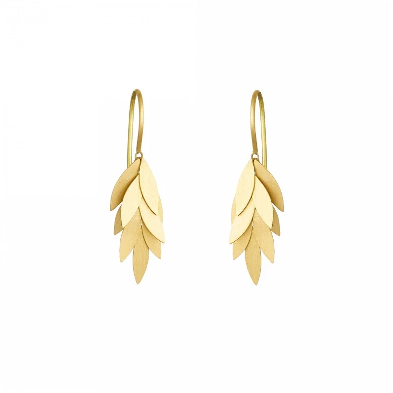 Trendy Earrings For Fashion-Forward Women-Small Golden Leaf Earrings