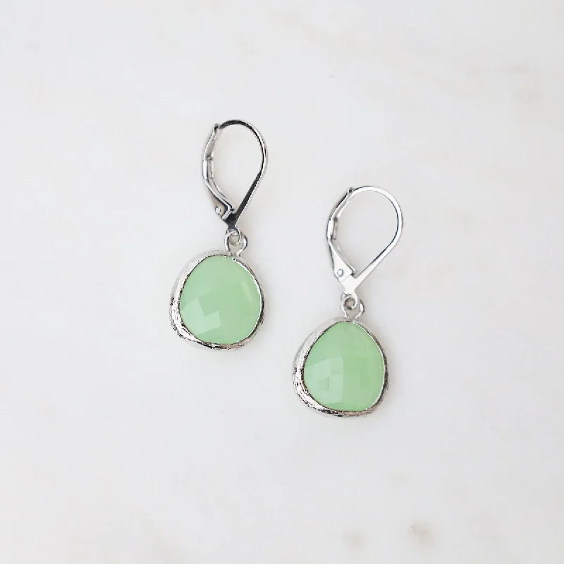 Eco-Friendly Earrings For Sustainable Fashion-Sterling Silver Fluorite Crystal Lever Back Earrings