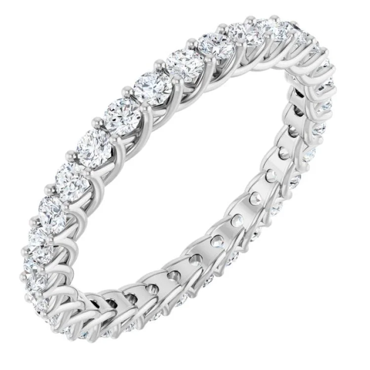 Simple Silver Rings For Minimalist Looks-14K White 1 3/8 CTW Lab-Grown Diamond  Eternity Band