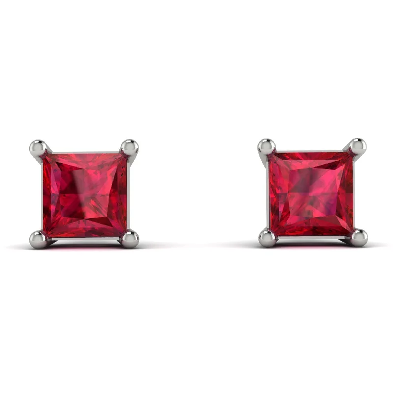 Crystal Stud Earrings For Timeless Glam-Princess Cut Stud Earrings - Kenia No. 12