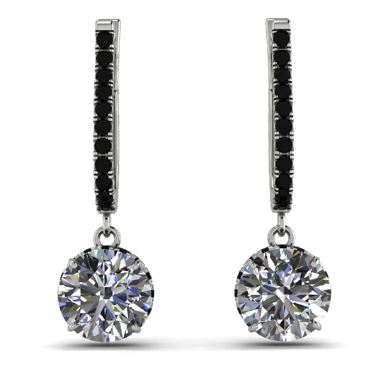 Luxury Gemstone Earrings For Elegant Fashion-Diamond Dangle Earrings With Hidden Halo - Adaline No. 33