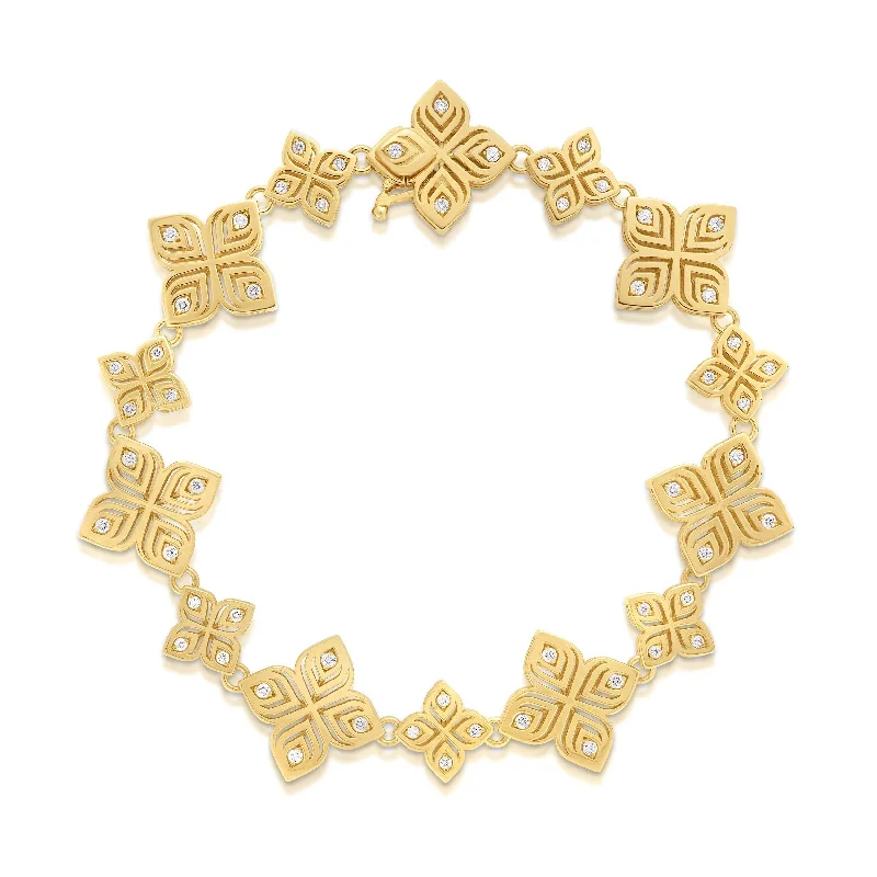 Unique Custom Charm Bracelets For Personalized Wear-Arabesque 0.45ct Diamond Bracelet in 18K Yellow Gold